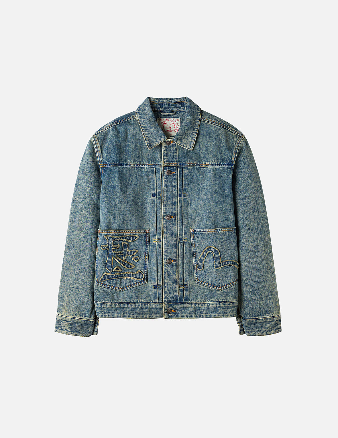 EVISU X F-LAGSTUF-F 春画とカモメ刺繍 リラックスフィット デニムジャケット